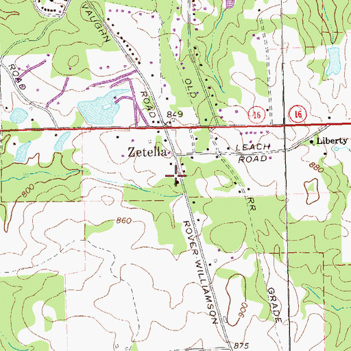 Topographic Map of Mount Zion Church, GA