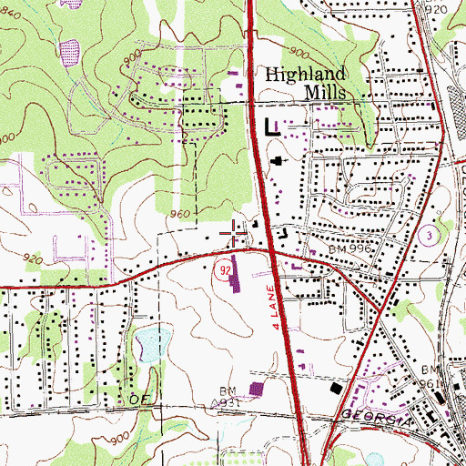 Topographic Map of North Griffin Square Shopping Center, GA