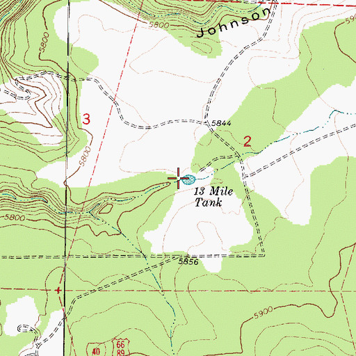 Topographic Map of Thirteen Mile Tank, AZ