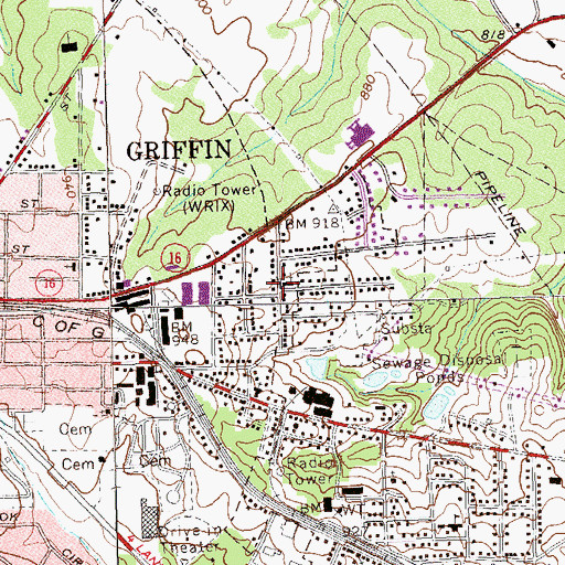 Topographic Map of Sharon Baptist Church, GA
