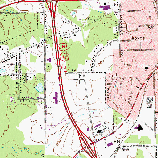 Topographic Map of Spalding County Jail, GA