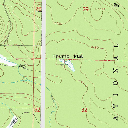 Topographic Map of Thumb Flat, AZ