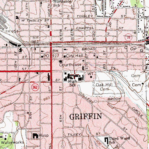 Topographic Map of Taylor Street Middle School, GA