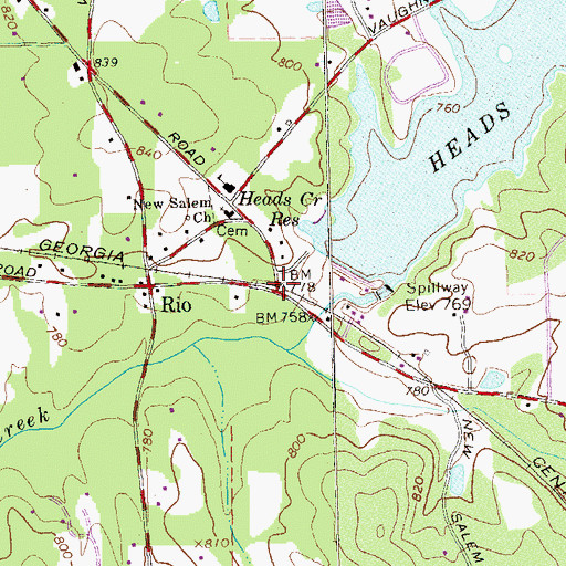 Topographic Map of Valdo (historical), GA