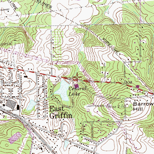 Topographic Map of Victory Tabernacle Church of God, GA