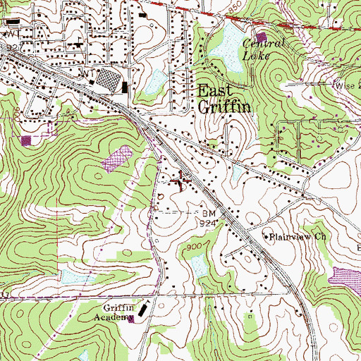 Topographic Map of Victory Temple Assembly of God Church, GA