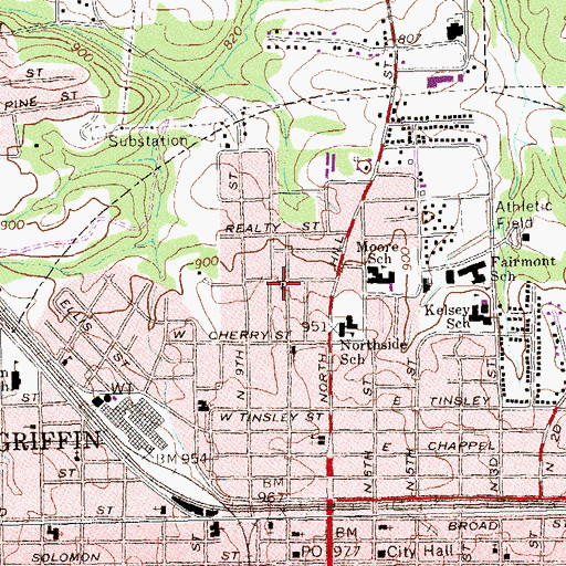 Topographic Map of Wesleyan Methodist Church, GA