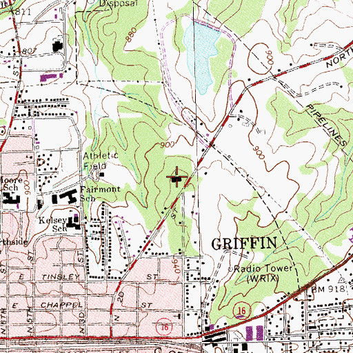 Topographic Map of Will of God Apostolic Church, GA