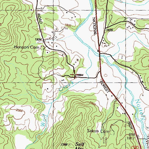 Topographic Map of Berry School (historical), GA