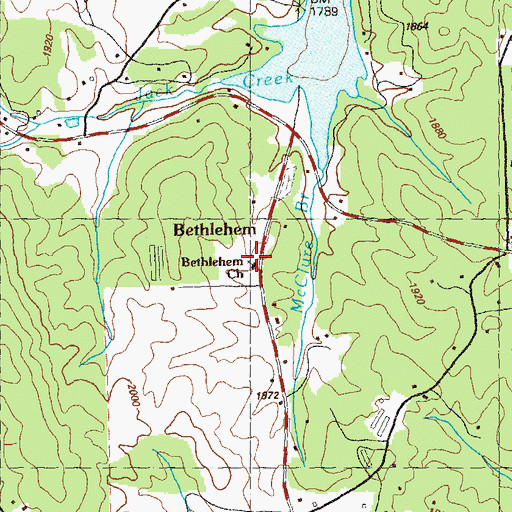 Topographic Map of Bethlehem School (historical), GA