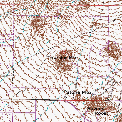 Topographic Map of Thunder Mountain, AZ