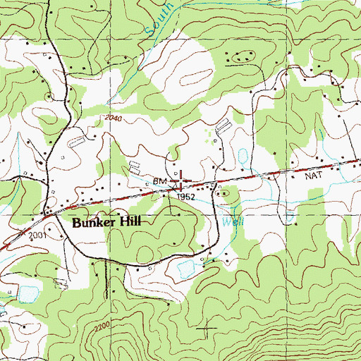 Topographic Map of Bunker Hill School (historical), GA