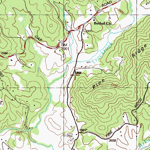 Topographic Map of Center School (historical), GA