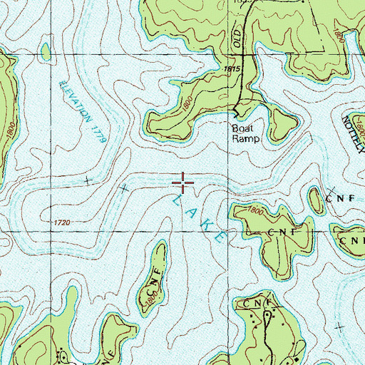 Topographic Map of Chastain Bridge (historical), GA