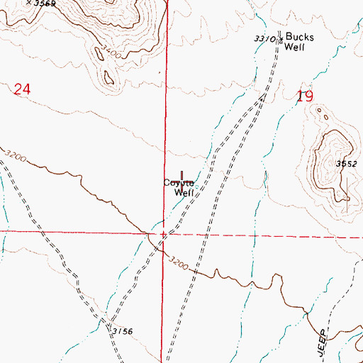 Topographic Map of Coyote Well, AZ