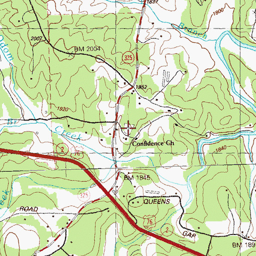Topographic Map of Confidence Cemetery, GA
