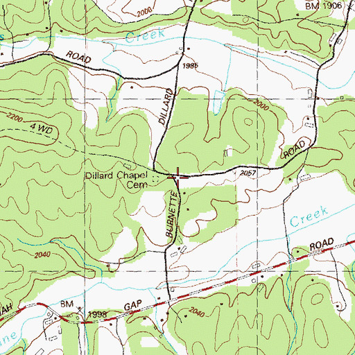 Topographic Map of Dillard Chapel (historical), GA