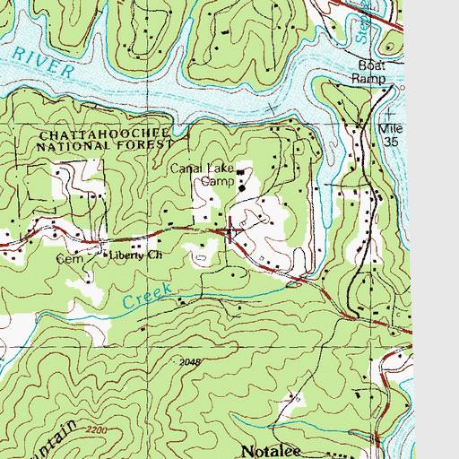 Topographic Map of House of Prayer Church, GA