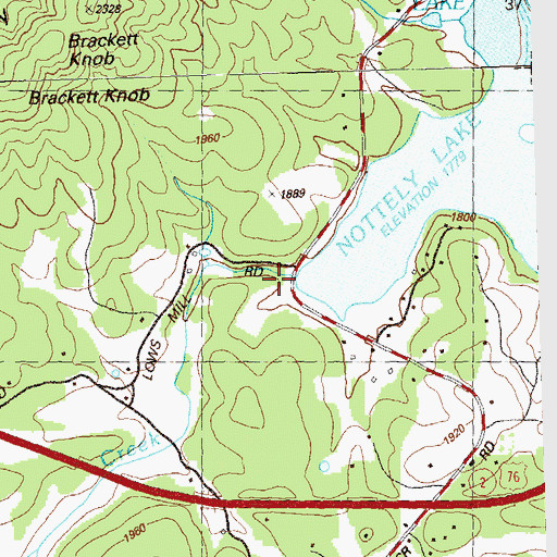 Topographic Map of Lows Mill (historical), GA
