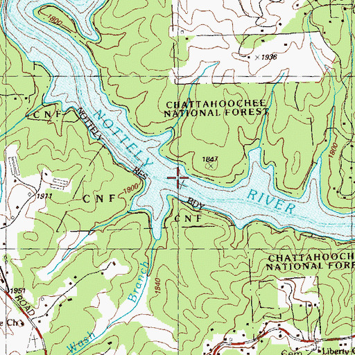 Topographic Map of McBee Ford (historical), GA