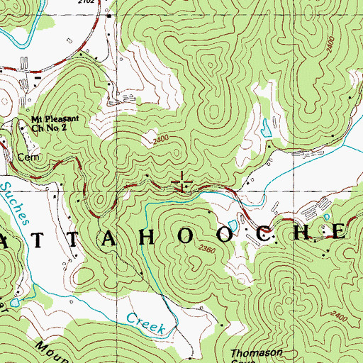 Topographic Map of Mount Pleasant School (historical), GA