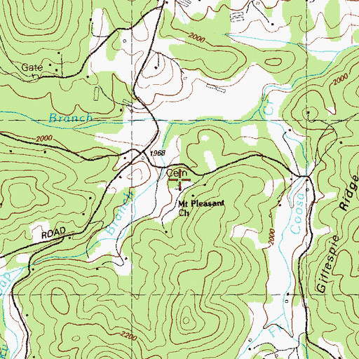 Topographic Map of Mount Pleasant School (historical), GA