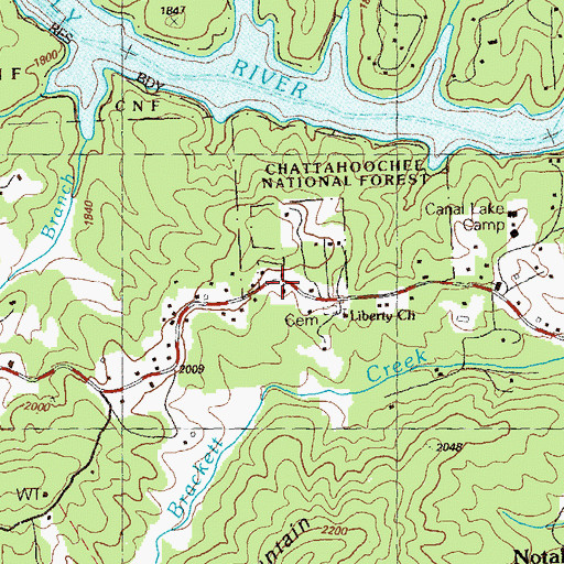 Topographic Map of New Hope Church, GA
