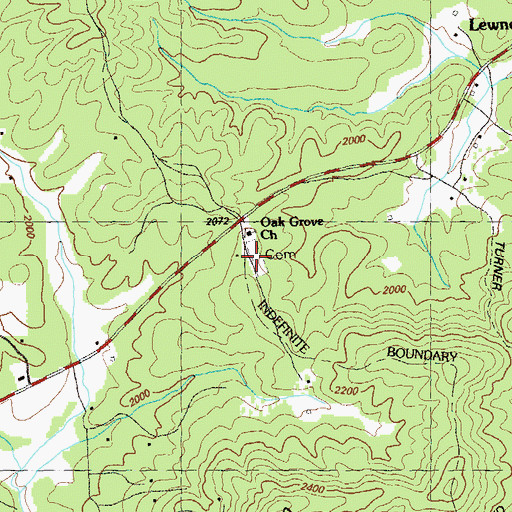 Topographic Map of Oak Grove Cemetery, GA