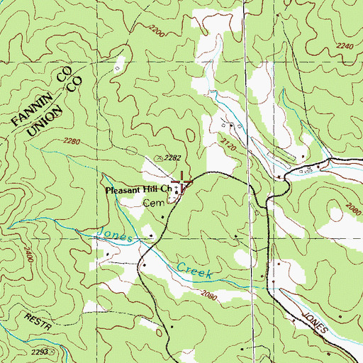 Topographic Map of Pleasant Hill School (historical), GA