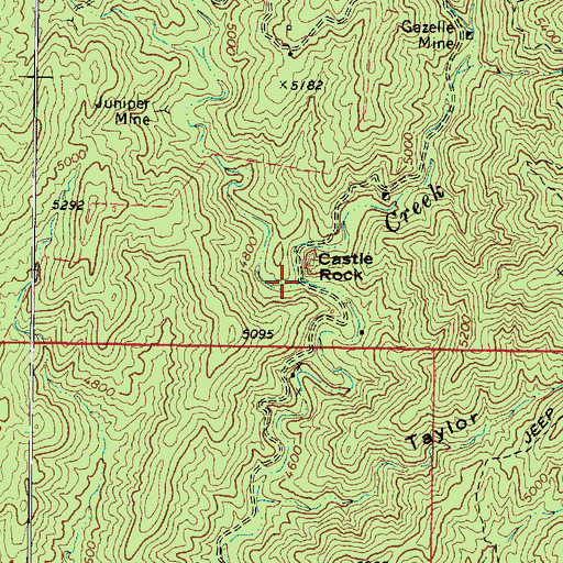 Topographic Map of Tiger Creek, AZ