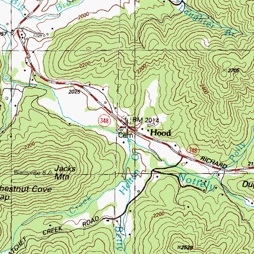 Topographic Map of Union Cemetery, GA