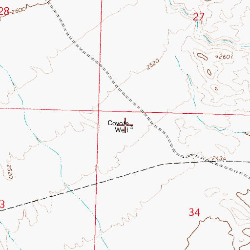 Topographic Map of Coyote Well, AZ