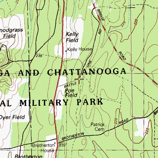 Topographic Map of Alabama Monument, GA