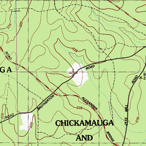Topographic Map of Baldwin Monument, GA