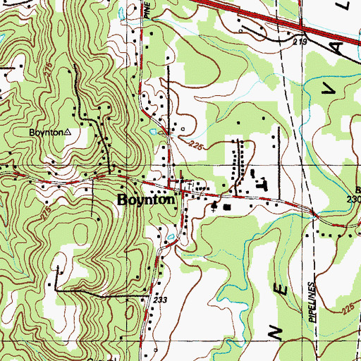 Topographic Map of Boynton Methodist Church, GA