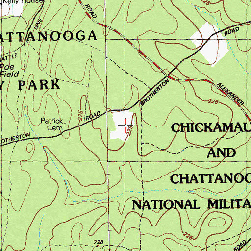 Topographic Map of Brook Field, GA