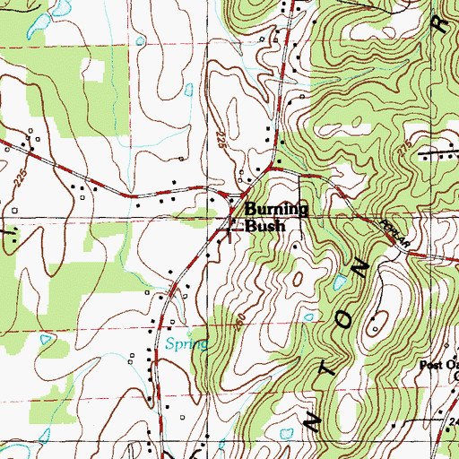 Topographic Map of Burning Bush Baptist Church, GA