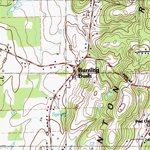 Topographic Map of Burning Bush Cemetery, GA