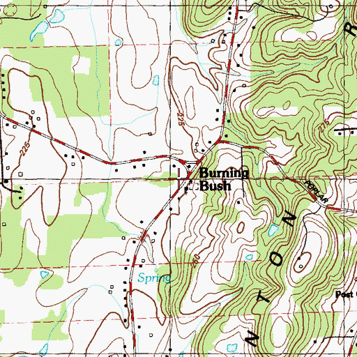 Topographic Map of Burning Bush School (historical), GA