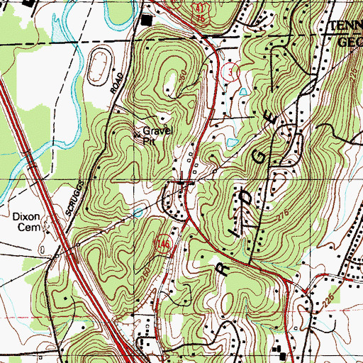 Topographic Map of Calvary Church, GA