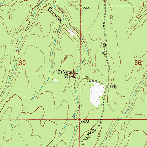 Topographic Map of Tillman Tank, AZ