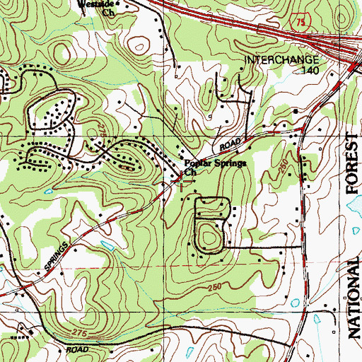 Topographic Map of Catoosa County, GA