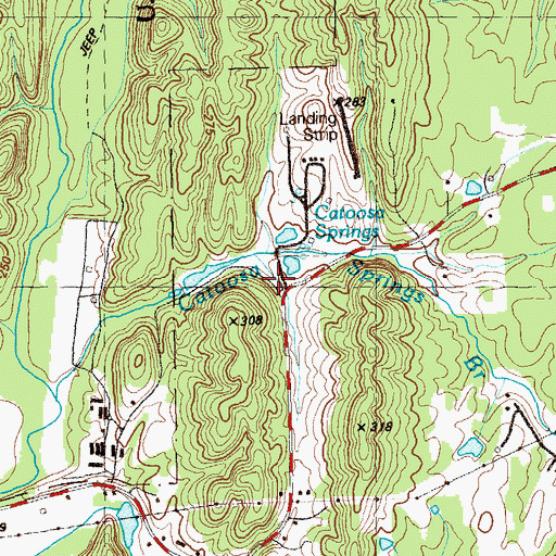Topographic Map of Catoosa Springs, GA