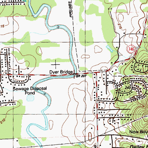 Topographic Map of Daffron Ford, GA