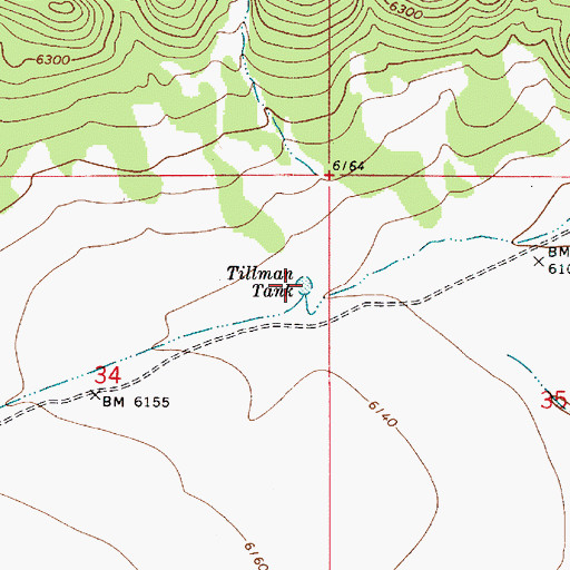 Topographic Map of Tillman Tank, AZ