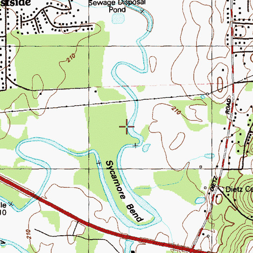 Topographic Map of Dyers Bridge (historical), GA