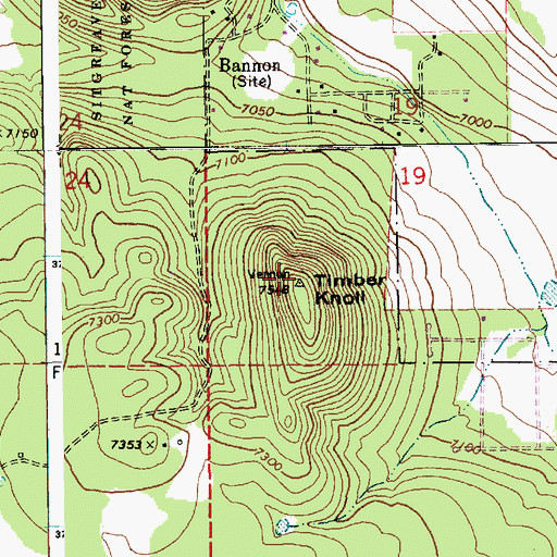 Topographic Map of Timber Knoll, AZ