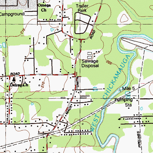 Topographic Map of Gateway Church, GA