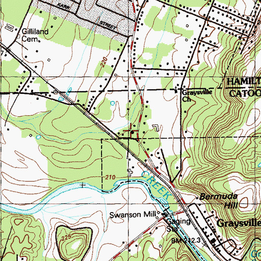 Topographic Map of Graysville Methodist Church, GA