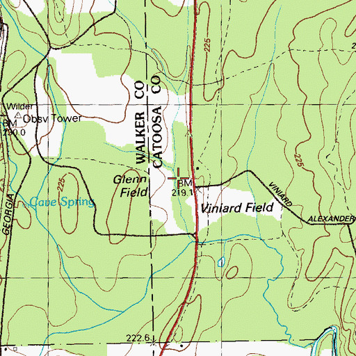Topographic Map of Heg Monument, GA
